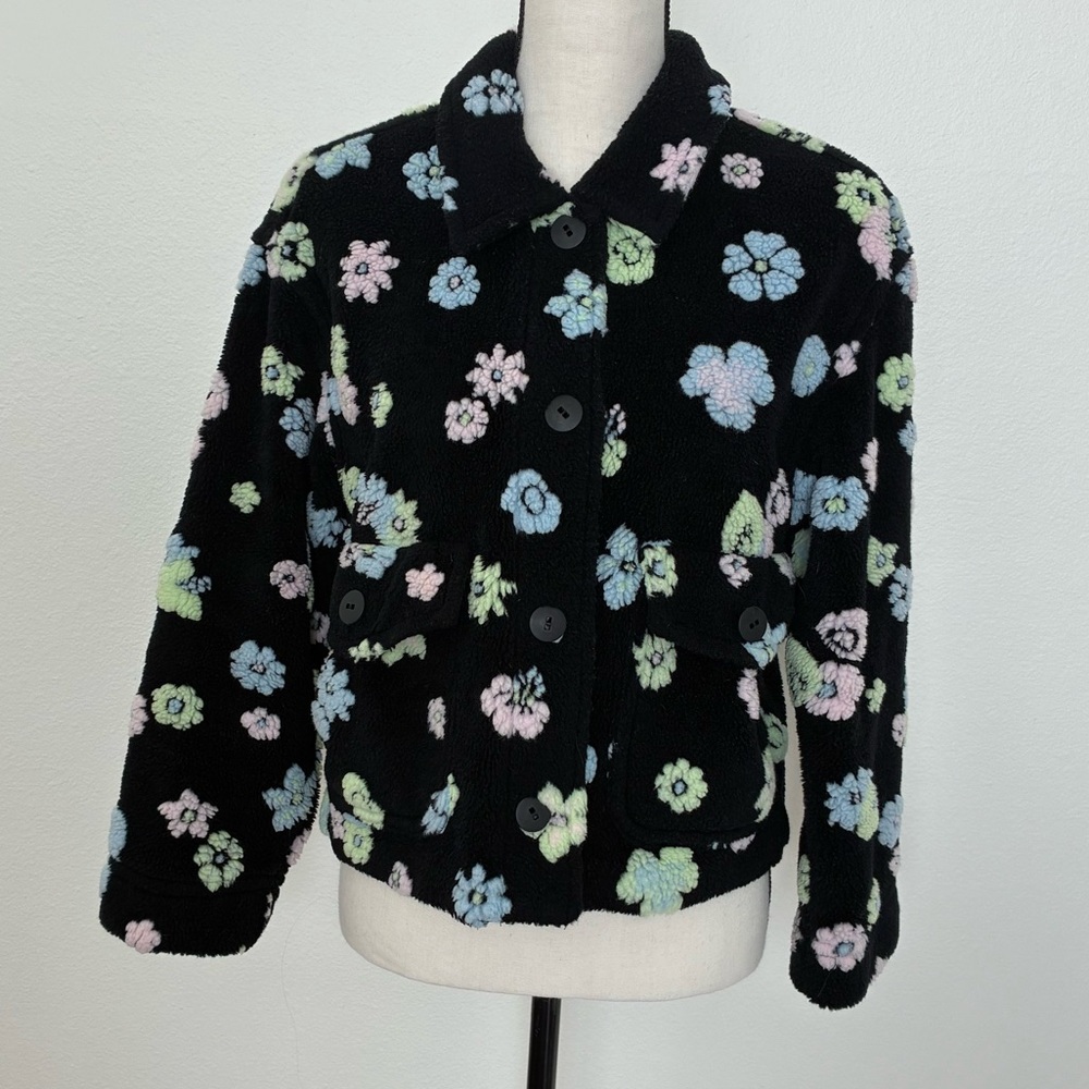 Vintage Counterparts Petites Floral Sherpa Jacket